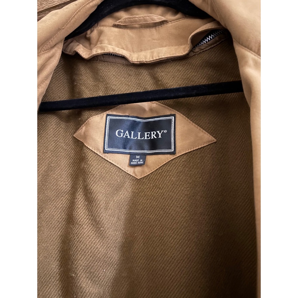 Gallery Trench Coat Removable Hood Classic Rain Coat Button Front Size 12 Medium - Picture 15 of 16